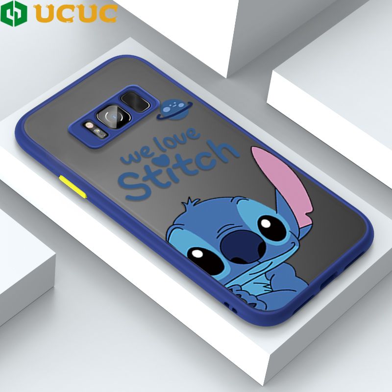 UCUC for Samsung Galaxy S8 Back Cover Peeping Stitch Frosted Transparent Hard Phone Case Thin Shockproof Full Cover Camera Protect Case