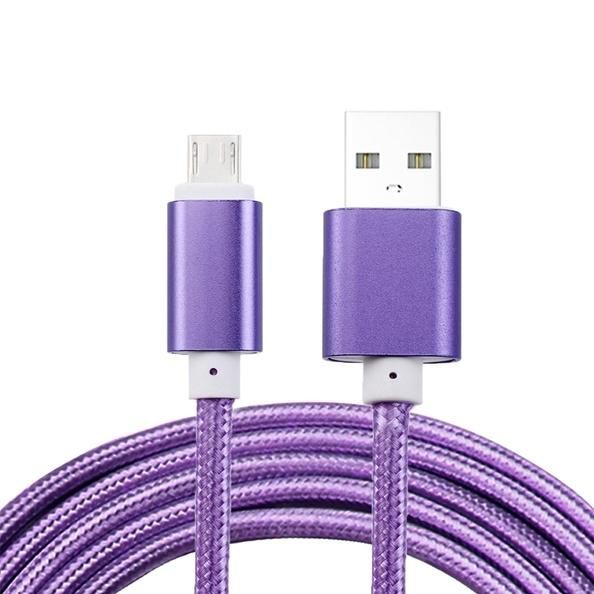 Nylon Data USB Charging Cable Line For Smart Phones - Purple