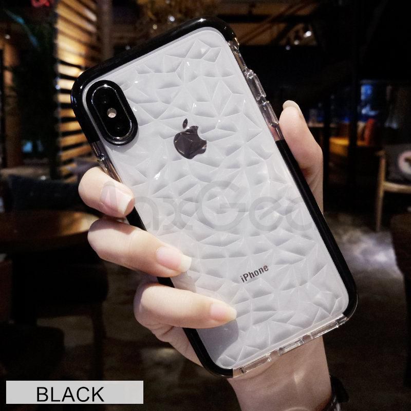 For iphone 7/8 4.7 inch  3D Diamond Pattern Clear Soft TPU Full Cover Shockproof Case