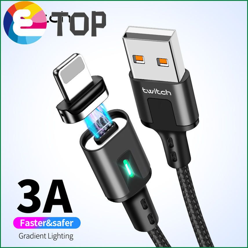 Magnetic Cable Micro USB Type C For iPhone 13 12 Lighting Cable 3A Fast Charging Wire Type-C Magnet Charger Phone Cable