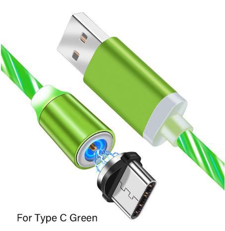 Magnetic Charger Cable Led Illuminated Usb Charging Type C/micro Usb/8 Pin Fast Charging Cable Lighting, Suitable for Iphone 6S