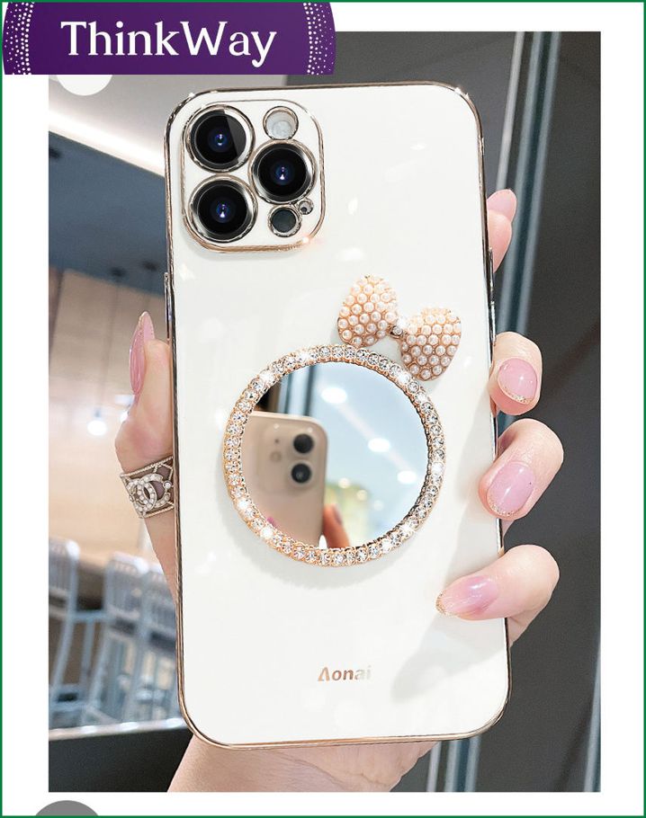Huawei P50Pro mobile phone case creative silicone butterfly mirror mate40 protective sleeve female fashion brand Nova98 suitable