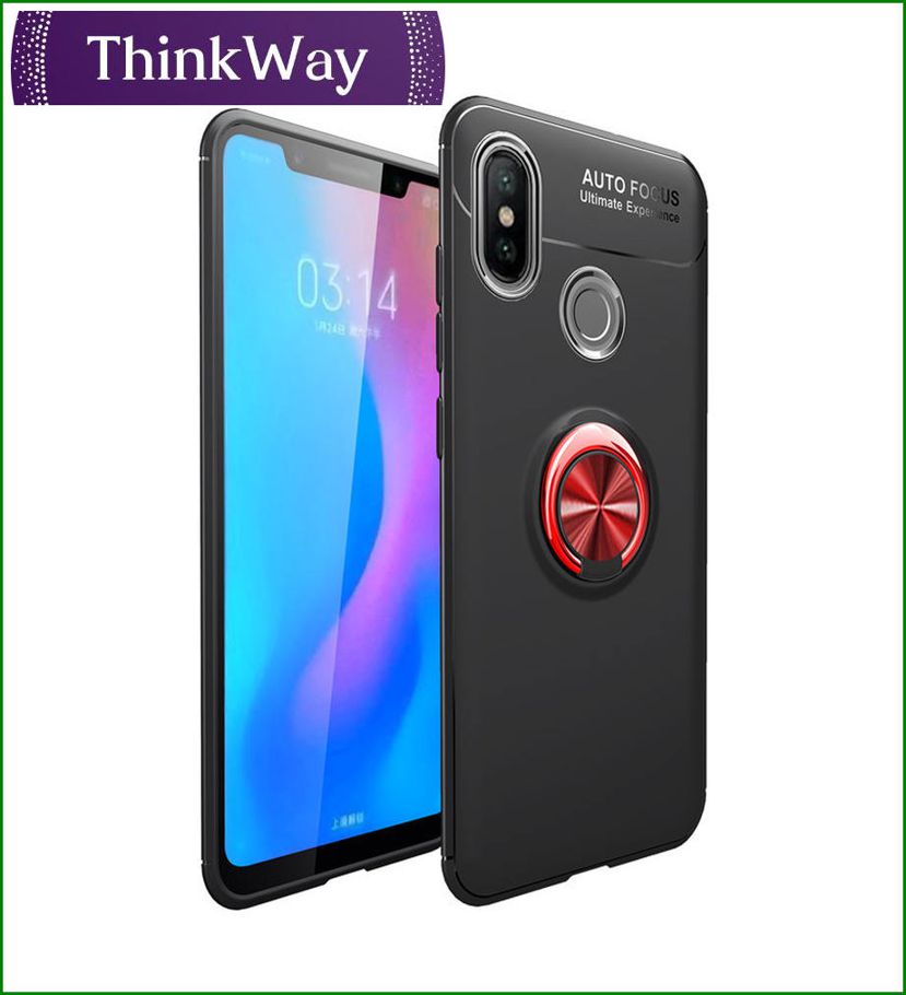 Case Soft TPU Silicone Protection Phone Case With Magnetic Ring Bracket Back Cover For Mi 9 pro & Redmi 8