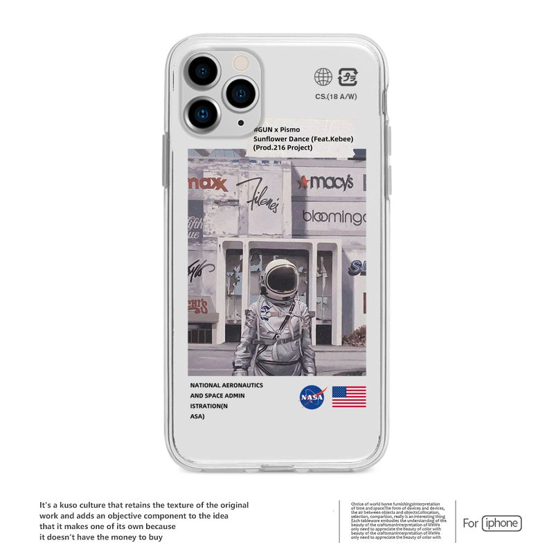 Simple Transparent Silicone Case for iPhone 11 Pro Max SE 6 6s 7 8 Plus Fashion   Astronaut Soft Phone Full Cover Cases for iPhone X Xs Xr 7P 8P Cartoon Coque Casing