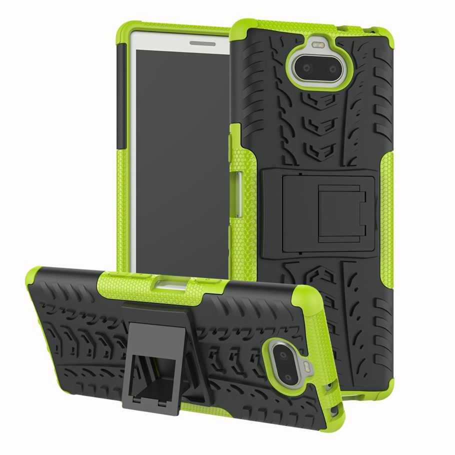 Heavy Duty Armor Tough Hybrid Shockproof Dual Layer Kickstand Protective Case Cover For Sony Xperia XA3