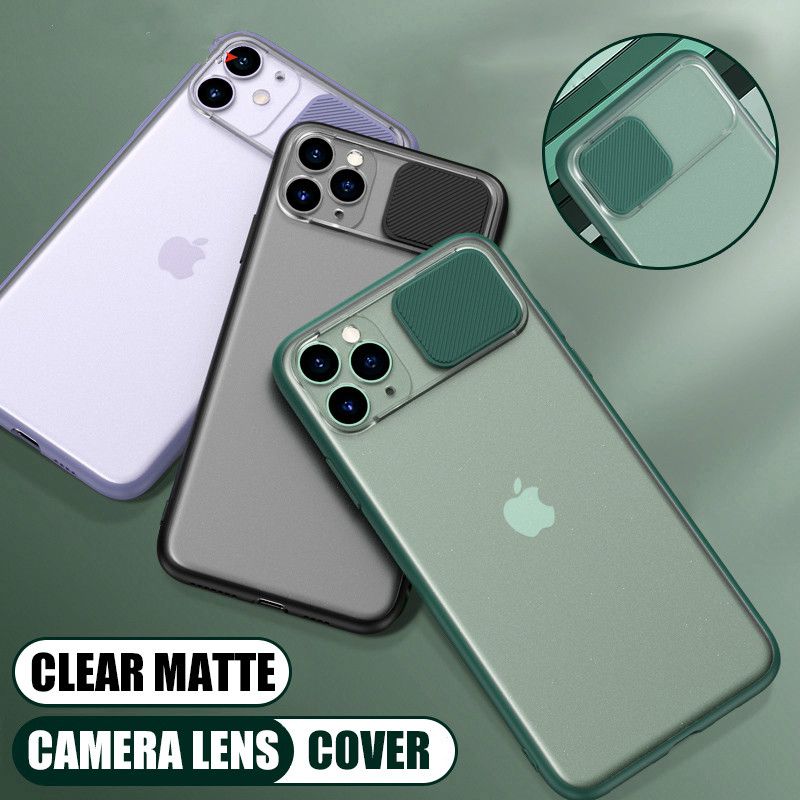 Slide Camera Lens Protection Phone Case For iPhone 11 Pro Max XS Max XR 6 7 8 Plus X Slide Translucent Matte Soft TPU Back Cover Good Quality Available