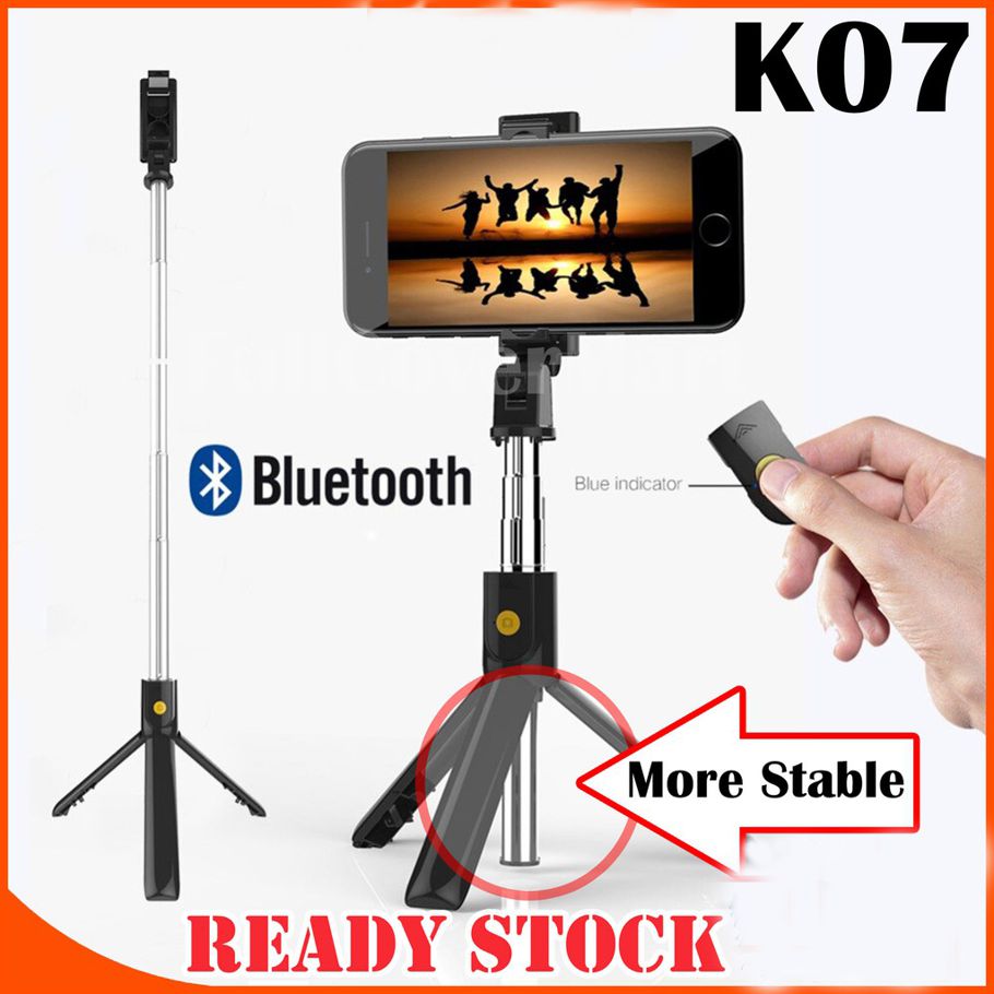 K07 Bluetooth Selfie Stick Integrated 3 in 1 Monopod Tripod for IOS and Android