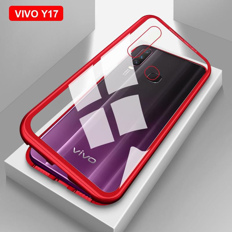 For VIVO Y17 / Y15 / Y12 / Y12i / Y11 Magnetic Adsorption Metal Case For VIVO Y17 / Y15 / Y12 / Y12i / Y11Tempered Glass Back Magnet Phone Back Case
