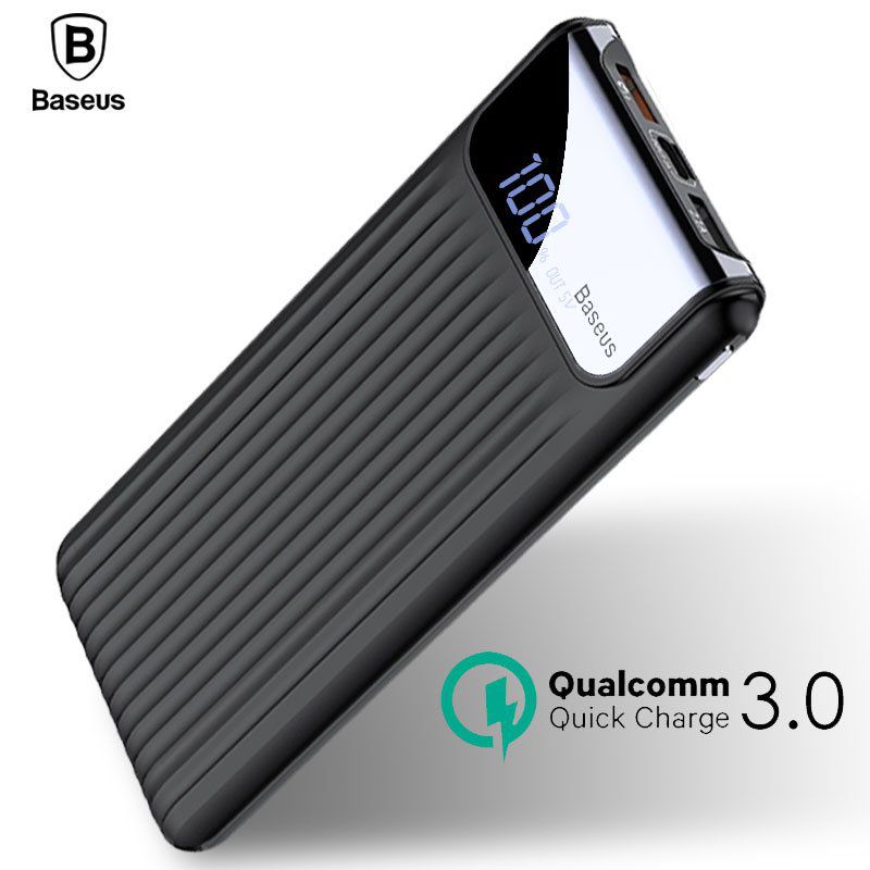 Baseus 10000mAh PD+QC 3.0 Quick Charge Thin Series Multi Output With Digital Display