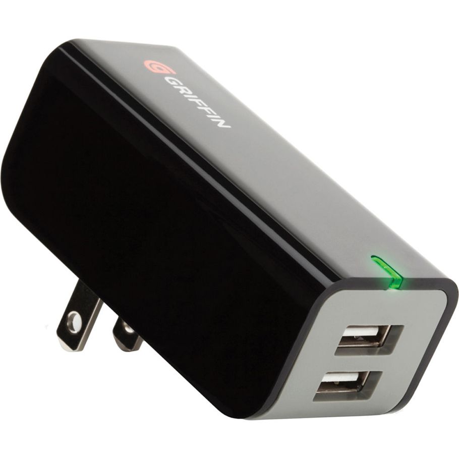 Griffin PowerBlock Dual USB US Plus 2.1A AC USB Wall Charger Adapter For USB Devices