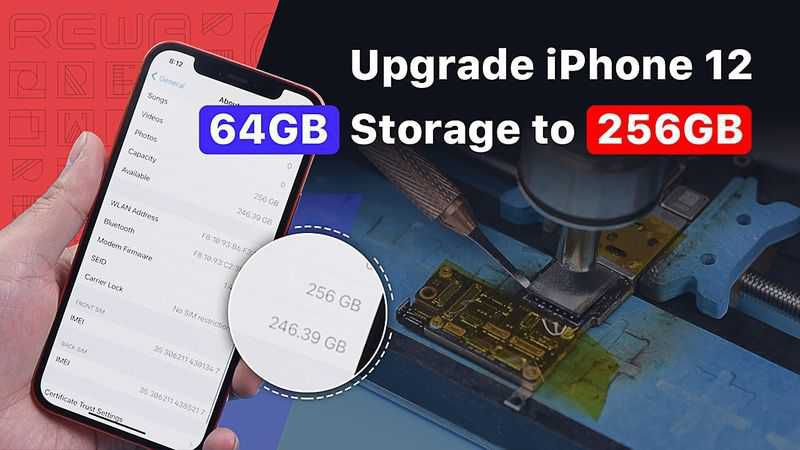 Upgrade iPhone 12 64GB Storage to 256GB service