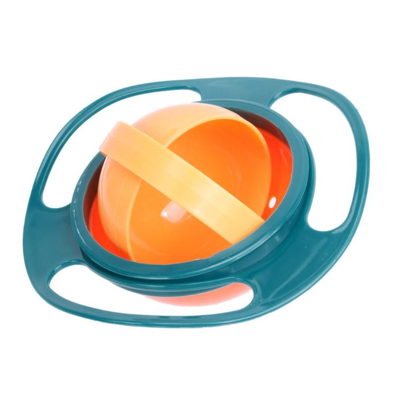 Baby Feeding Dish Cute Baby Practical Universal Novelty Gyro Bowl Universal 360 Degrees Rotate Spill-Proof Balance Bowl