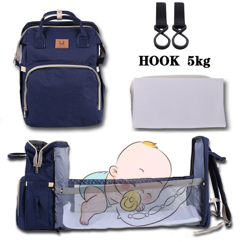 283 Baby Diaper Bag Bed Backpack For Mom Maternity Bag For Stroller Nappy Bag Large Capacity Nursing Bag for Baby Care Upgrade
