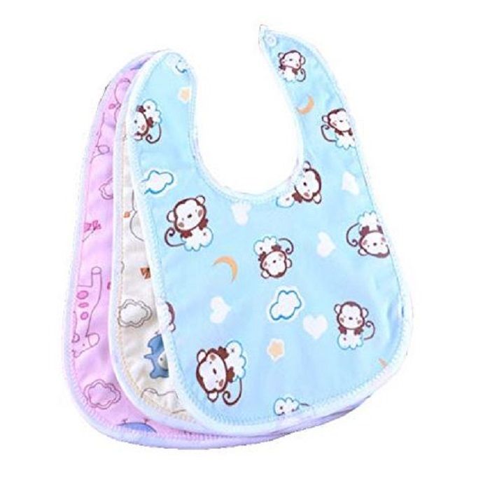 Cotton Bibs for Baby - 3 Pcs(Color  as Per Stock)