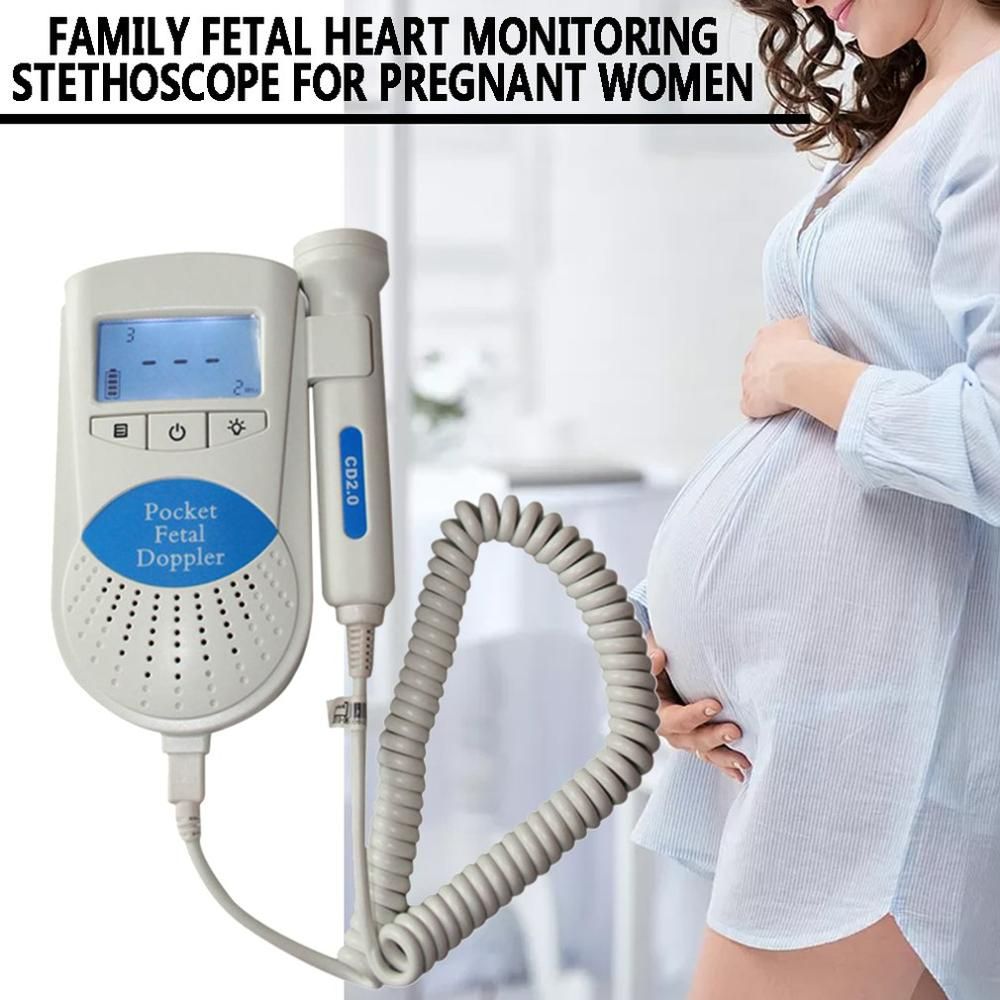 Pro Pocket Fetal Doppler Ultrasound Baby Heartbeat Detector Home Pregnant Doppler Baby Heart Rate Monitor Pocket Doppler