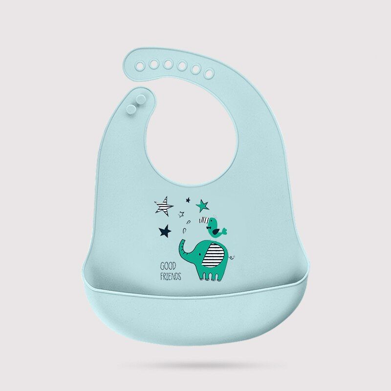Adjustable Baby Silicone Bibs Infant Eating Burp Cloths Cartoon Boy Girl Waterproof Breastplate Feed Scarf Reusable Accessories