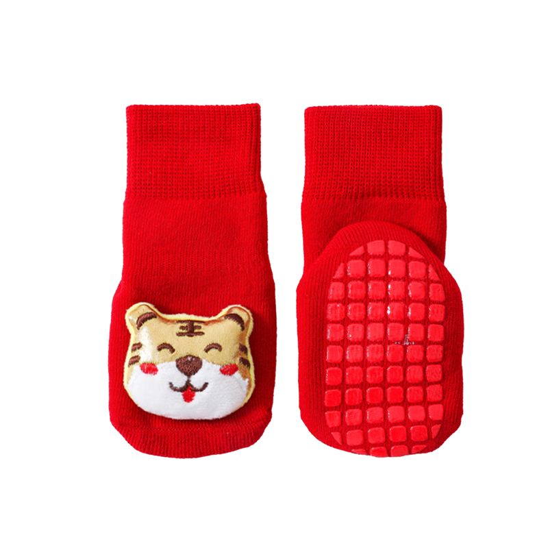 Infants Knitting Socks, High Tube Anti-Slip Bottom Cartoon New Year Home Breathable Sock Boots