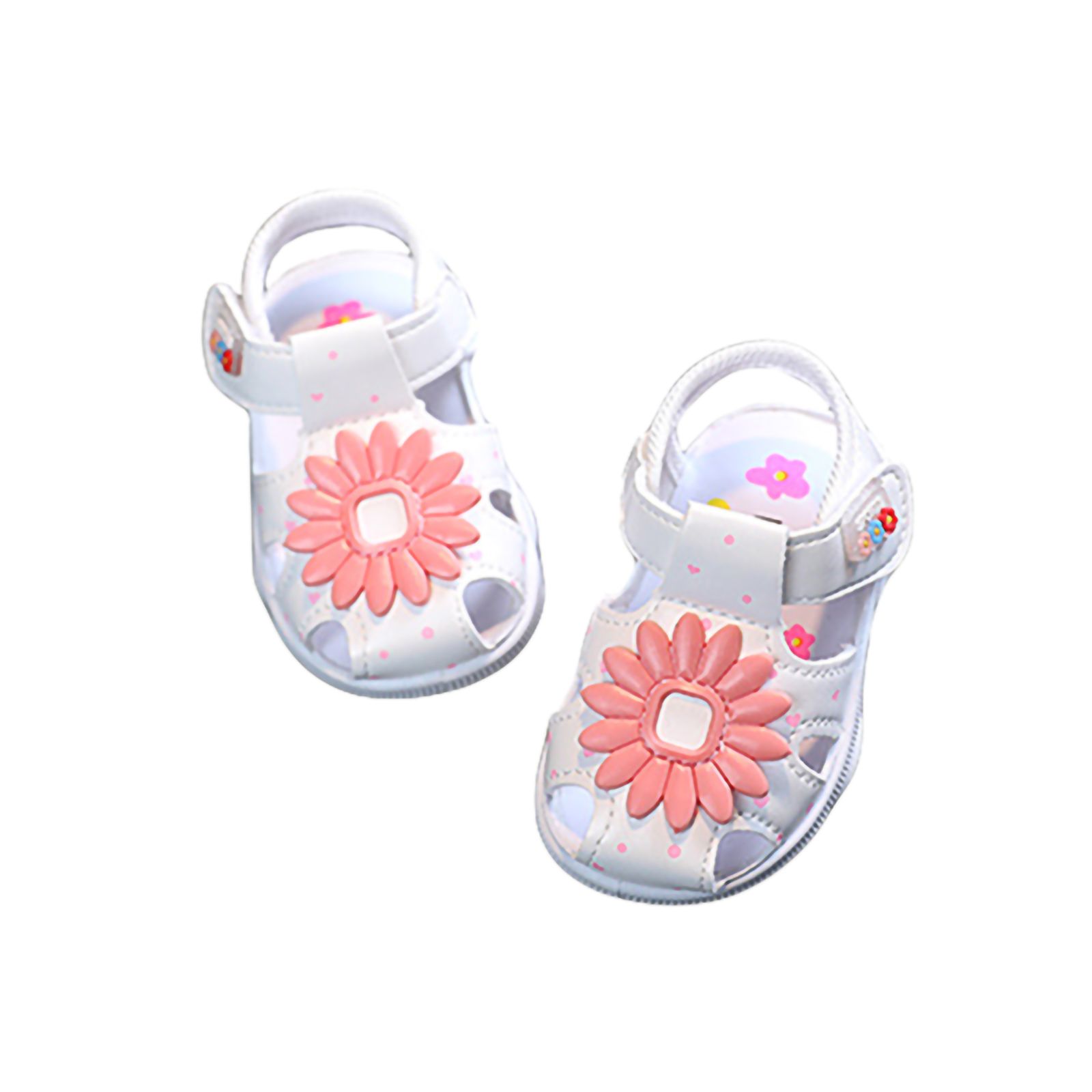Baby Toddler Girls Summer Sandals Artificial PU Flowers Decoration Soft Sole Non-slip Princess Shoes