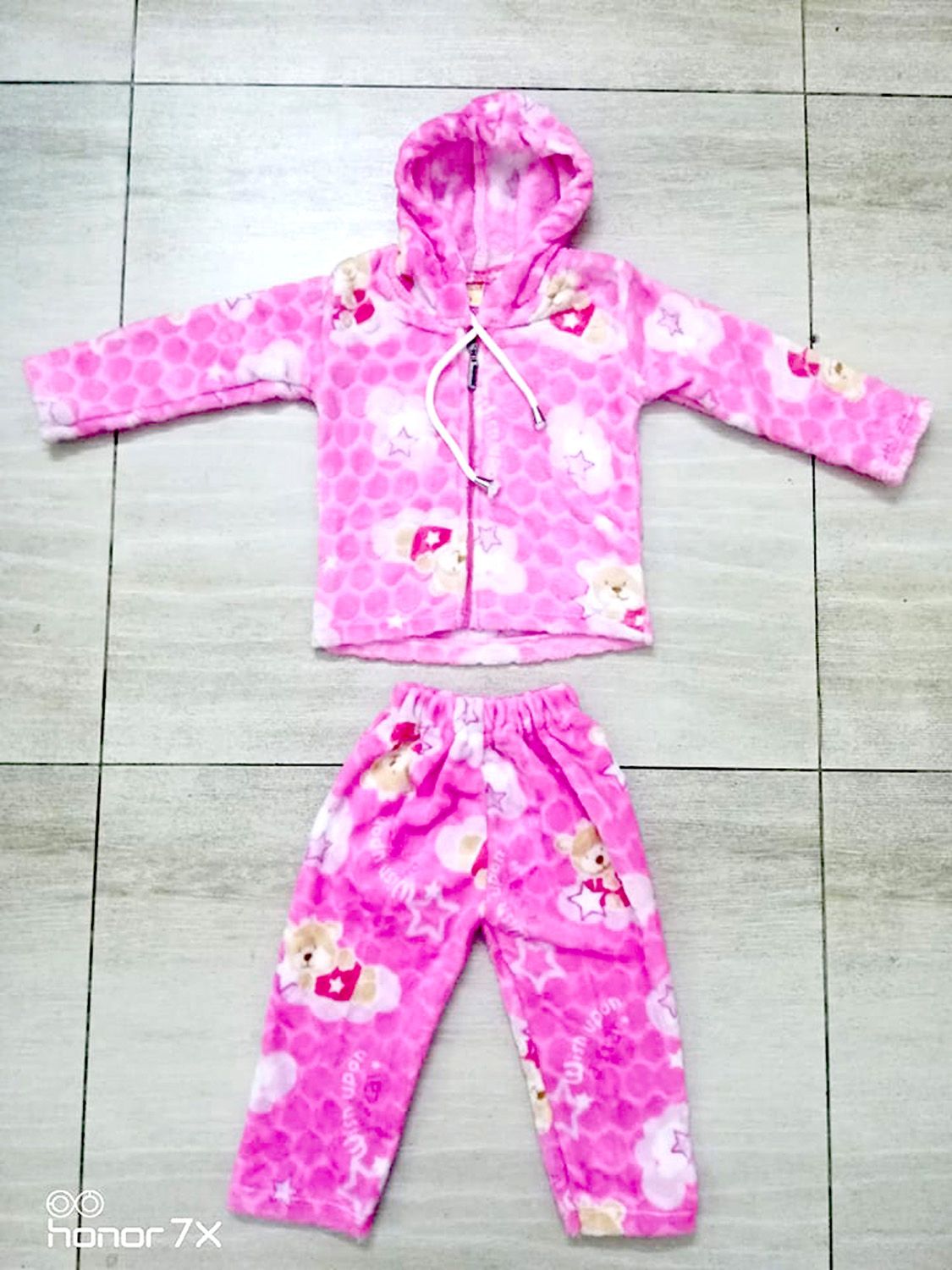 Full Sleeve Hoodie Dress with Pant for Unisex Baby - 3 to 12 Months Baby