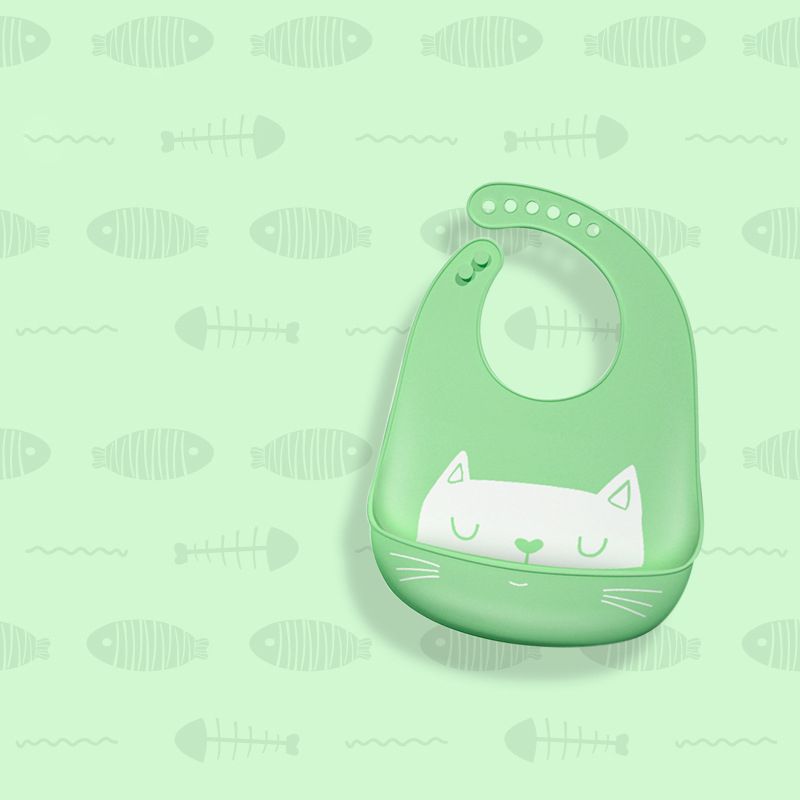 【BestGO】Silicone Baby Eating Bib Three-dimensional Waterproof Super Soft Food Rice Pocket