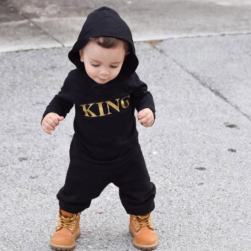 Baby Kid Boy Girl Infant Jumpsuit Hooded Cool Outfit baby clothing