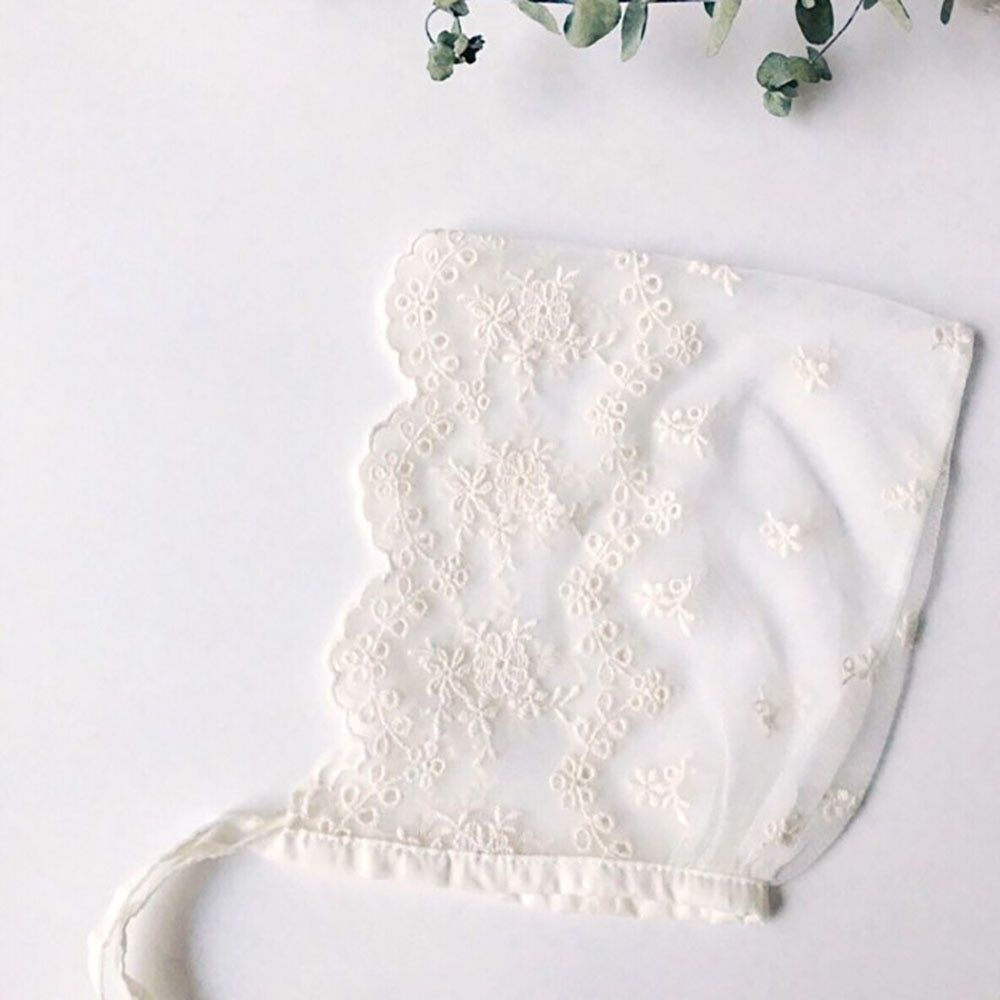 Baby Girls Lace Cap New Korean Newborn Baby Photography Props Flower Bonnet Hat Kid Princess White Cotton Caps