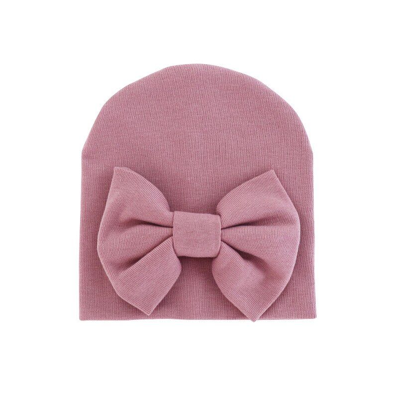 2020 Baby Girl Hat with Bow Cotton Warm Newborn Caps Infant Beanie Baby Stuff Accessories Solid Bowknot Cap for Girls Kid Hats
