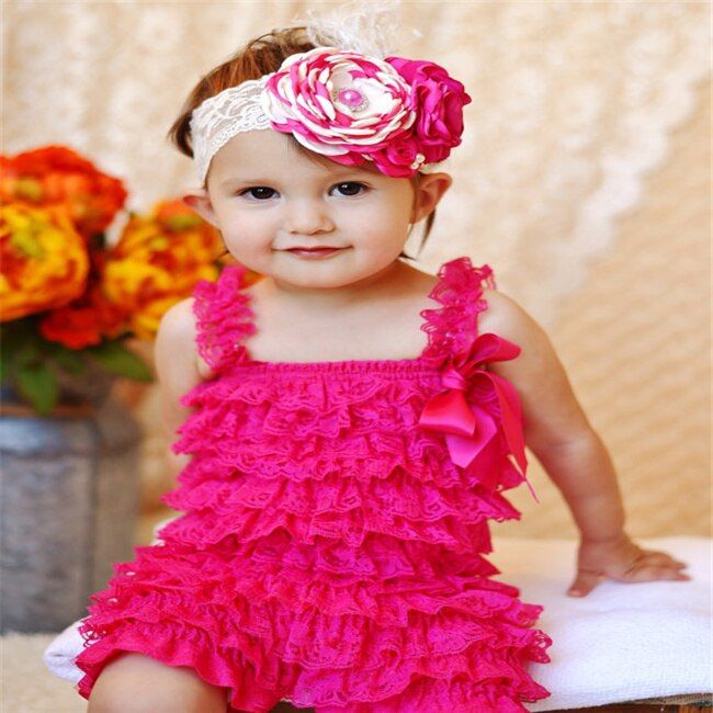 Zcaynger Baby Girls Clothes Baby Blue Ruffled Lace Romper Toddler Kids Jumpsuit New Born Baby 1th Birthday Photo Outfit