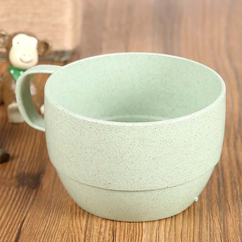 4Pcs 250ml Children Coffee Tea Cup Wheat Straw Round Plastic Tumblers Cup Mugs Water Bottle Kettle Milk Cup