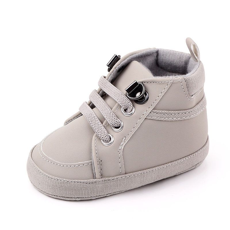 I Love Daddy&Mumm Baby Boy Shoes Solid Color PU Leather Soft Cotton Non-slip Soled Infant Toddler Shoes Sneakers for Boys Girls