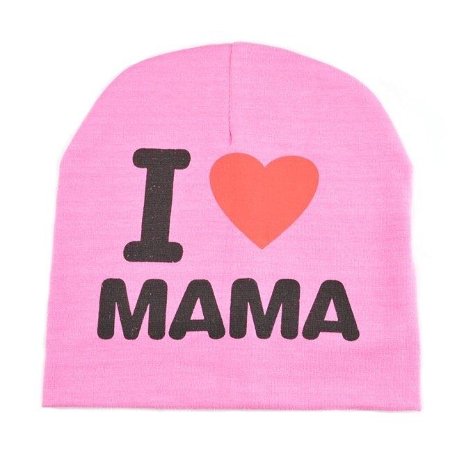 Baby Hat Letter Print I Love MAMA PAPA Baby Boy Girl Hat Cap Knitted Cotton Warm Newborn Beanie