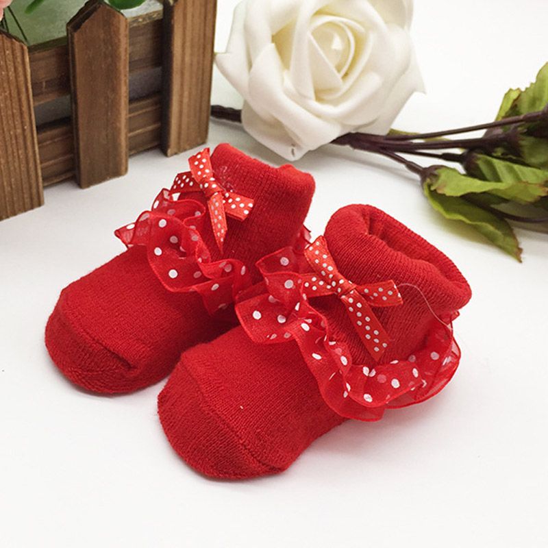 baby Ankle Bow Socks Girls Lace Floral Shoes Socks