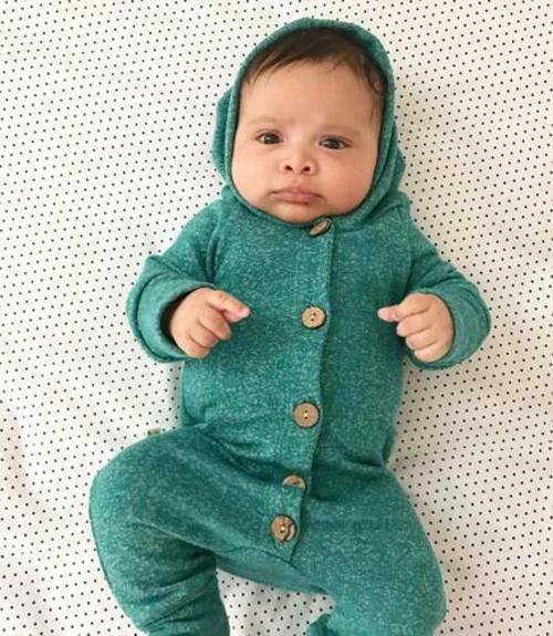 0-2T Infant Baby Boy Girl Hoodie Cotton Hooded Romper Jumpsuit Clothes Outfit