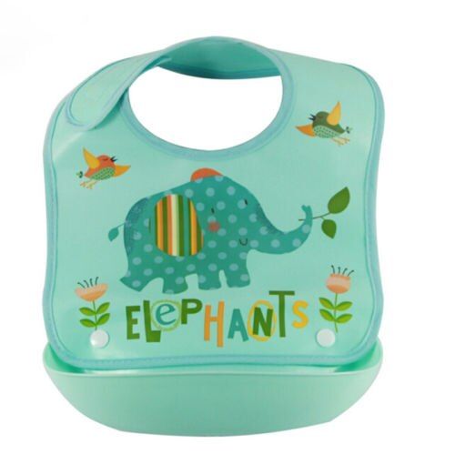 New Baby unisex Silicone Waterproof Bib Wipe Clean Cartoon Washable Roll Up Crumb Catcher Feeding Eating Eating Cute Baby's Bib