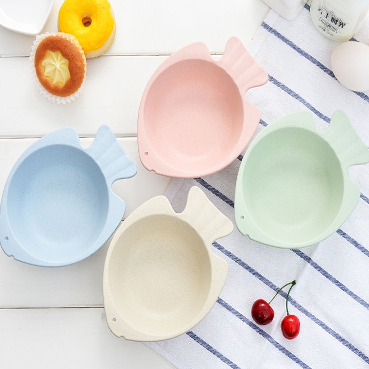 5PCS/Set Wheat Straw Lunch Box Nordic Style Non-toxic Bento Boxes Car Children Sub-Grid Plate Food Storage Dinnerware School Lunch Box