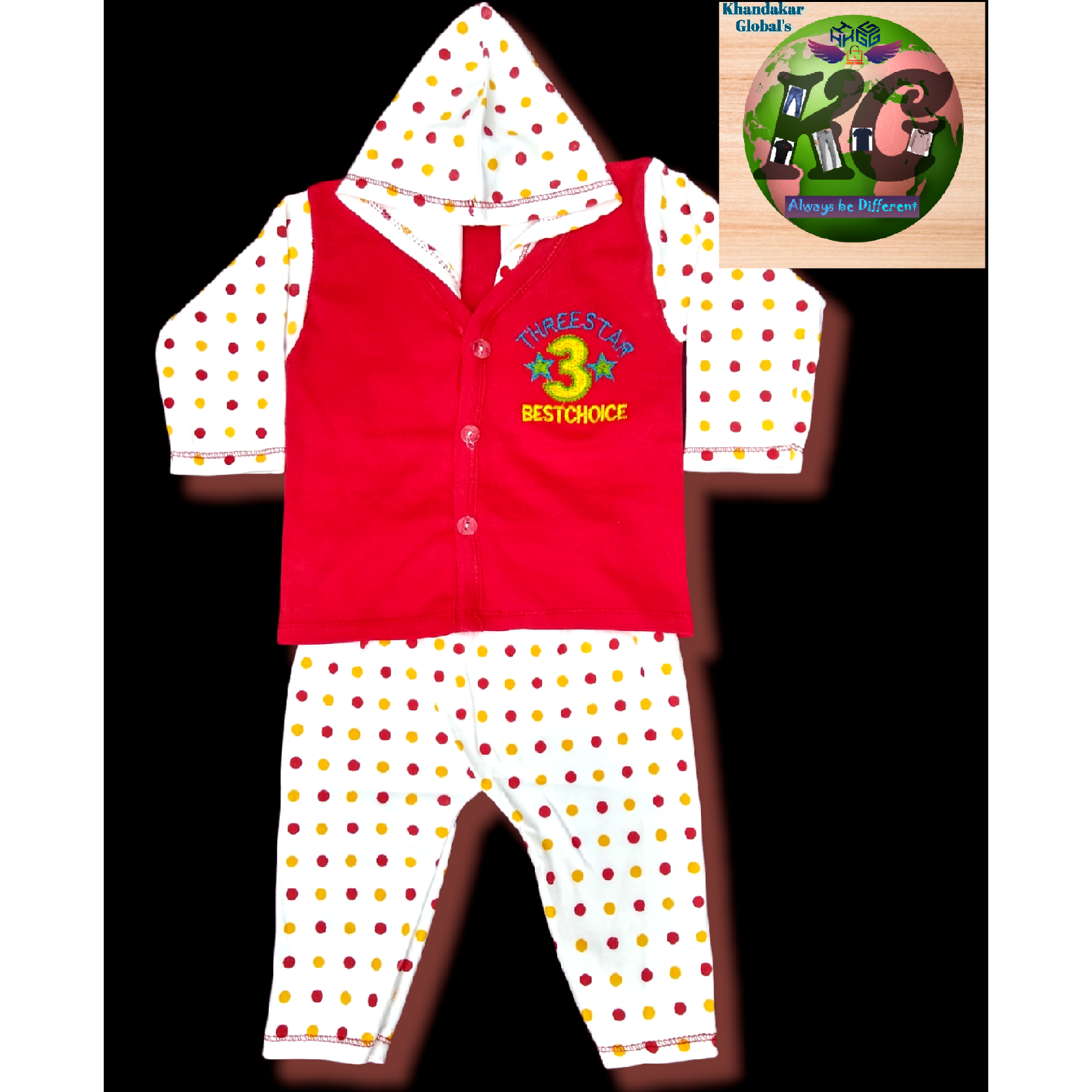 1 Piece Multicolour Comfortable Winter Baby hooddies Set for (0-08 months) by Khandakar Global's.