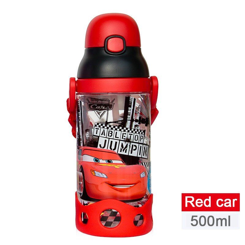 Disney Minnie Mickey Mouse Cups Cartoon Plastic Solid Feeding Student Convenient Outdoor Child Sports Bottle With Straw 500ML