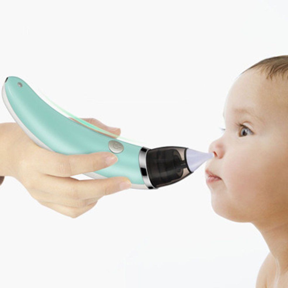 Baby Health Care Nasal Aspirator Electric Hygienic Nose Cleaner For Boy Girls-green