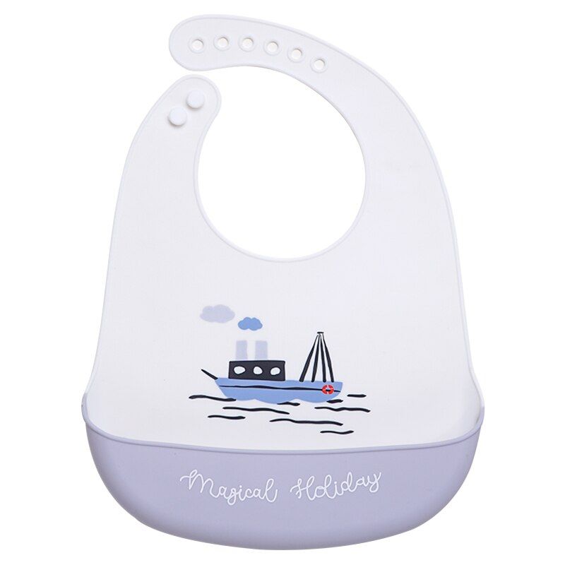 1pcs Waterproof Baby Bib Food Grade Silicone Drool Bib Feeding Aprons Oil-proof Lunch Baby Bib Adjustable Dropping