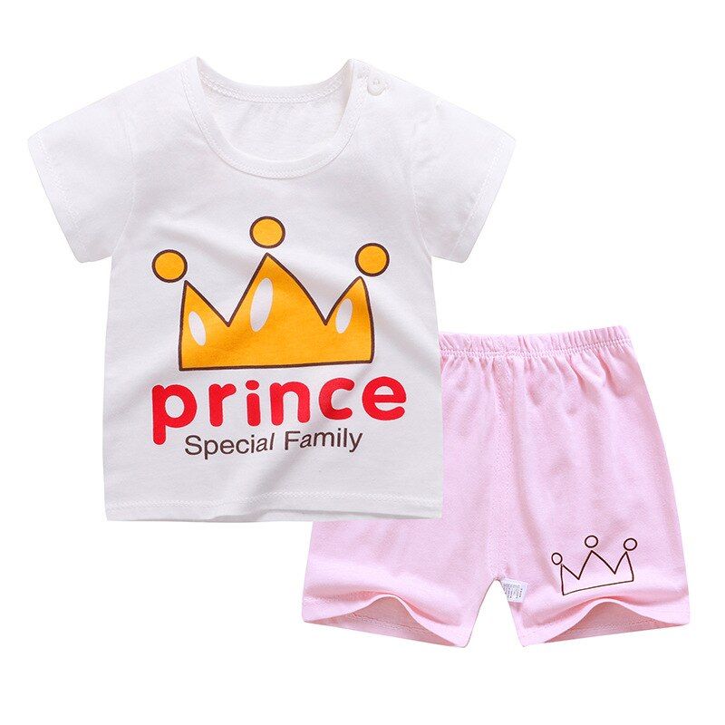 2019 Summer Princess Baby Girl Clothes, Newborn Clothing Pink Tshit Outfits For Kids 6 M -24 Months
