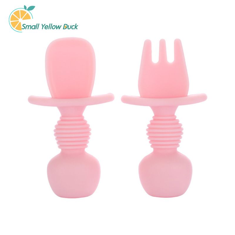 2PCS Baby Silicone Spoon Plate Baby Feeding Supplies Baby Silicone Fork Food Grade Newborn Accessories
