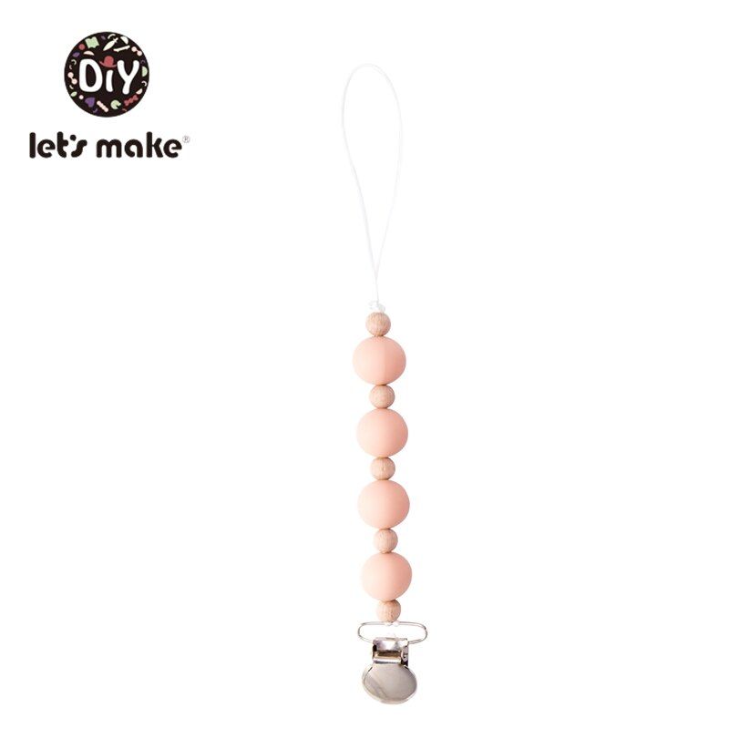 Let's Make Baby Pacifier Chain 1pc Plastic Nipple Clip Bow Shape Bpa Free Silicone Beads Baby Personalized Metal Pacifier Clips