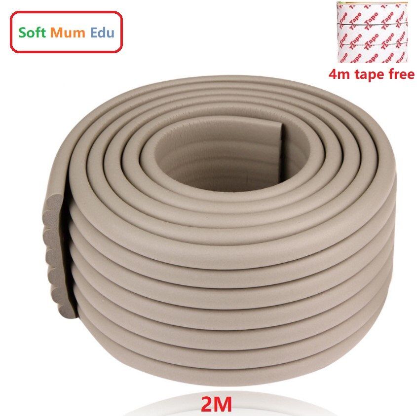 2M Child Protection Table Desk Edge Guard Corners Furniture Protective Rubber Foam Corner Cover Bumper Strip Kid ty Bar Tape