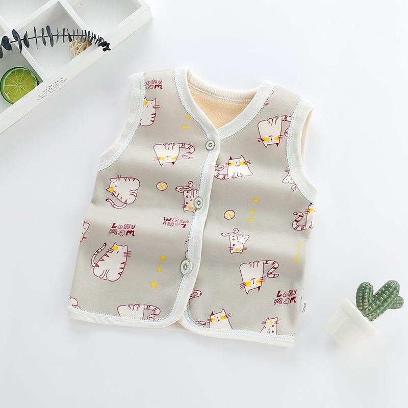 Baby Boys Girls Vest Jackets Newborn Outerwear Coat Clothing Flower Print Toddler Girl Padded Warm Winter Waistcoat Kids Clothes