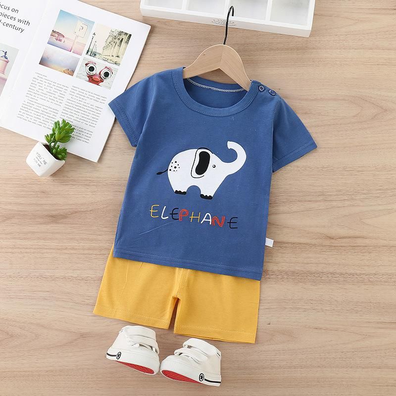 Summer New Children's Clothing Sets Kids Baby Boy Girl Cotton T-shirt + Short Two Piece Set Casual Thin Child Short Sleeve Suit