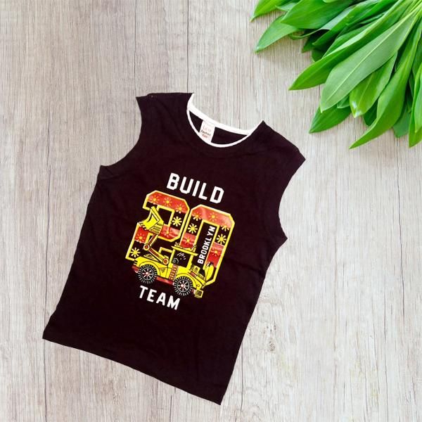 Boys Printed Fancy Sleeveless T-Shirt For Summer