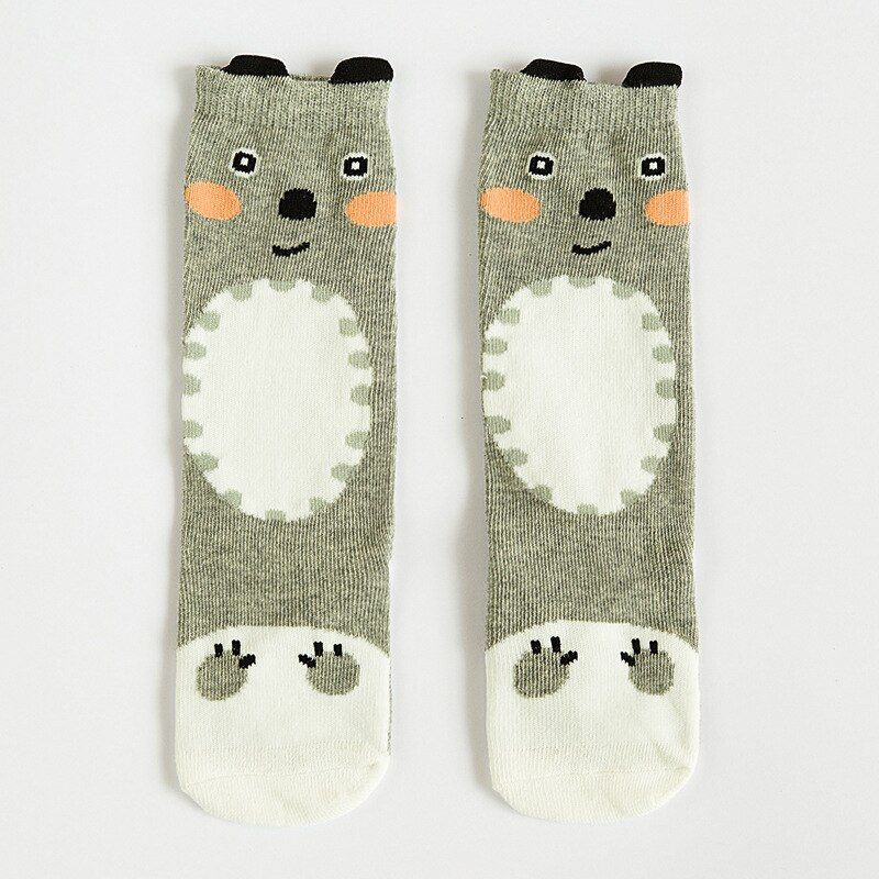 1 Pair Baby Socks Knee High Girls Boys Cotton Socks Kids Lovely Cute Cartoon Fox Toddler Socks Long Tube Animal Infant Soft 0-3Y