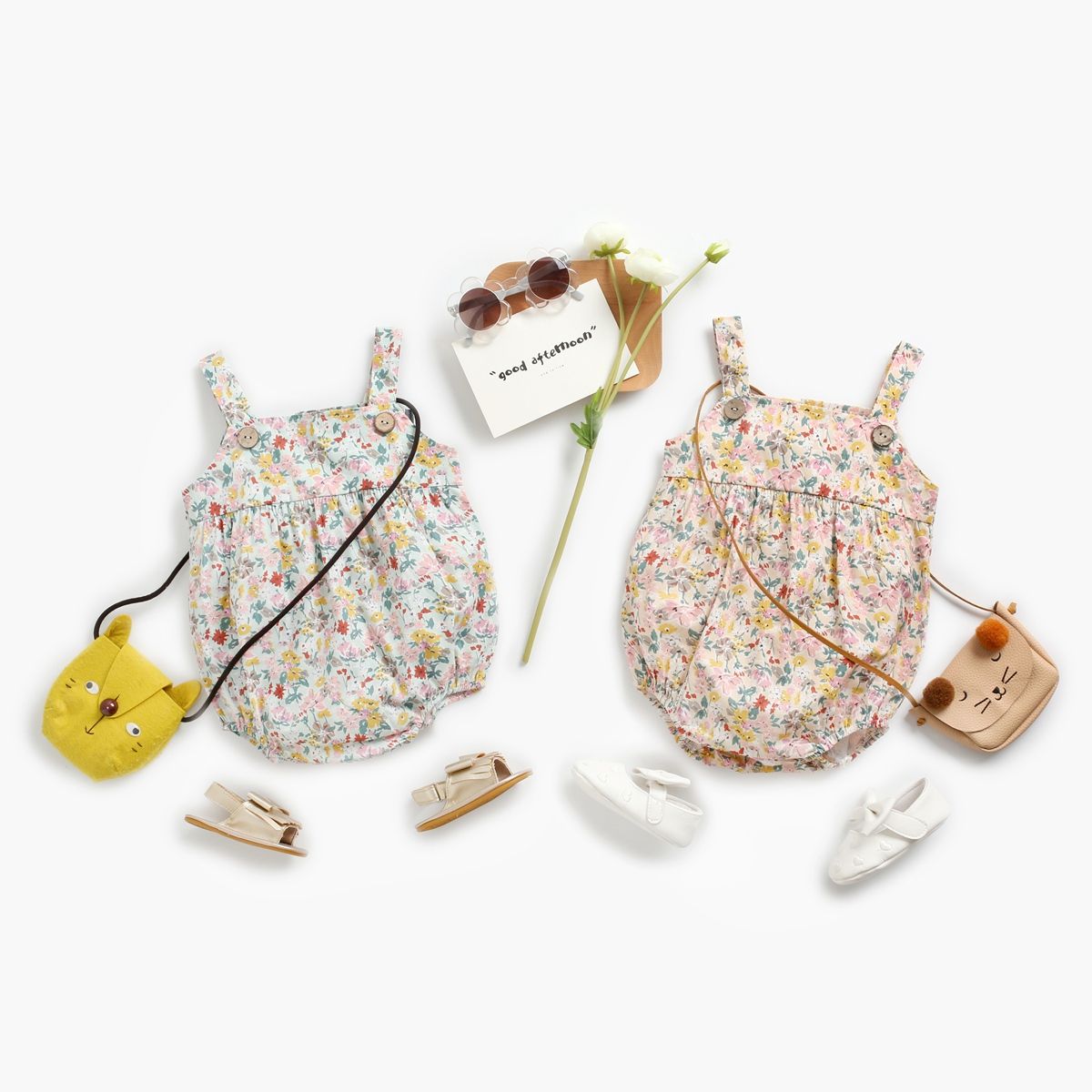 Floral Summer Baby Bodysuits Cotton Toddler Clothes Princess Kids Girls Fashion Cute