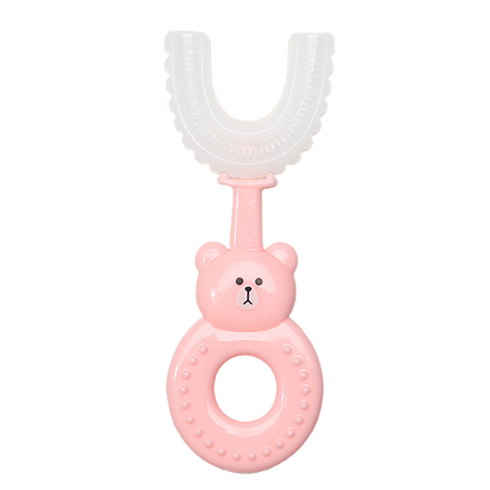 Children Toothbrush Cartoon Design 360 Degrees Cleaning Silicone Infant U Manual Toothbrush for Toddler