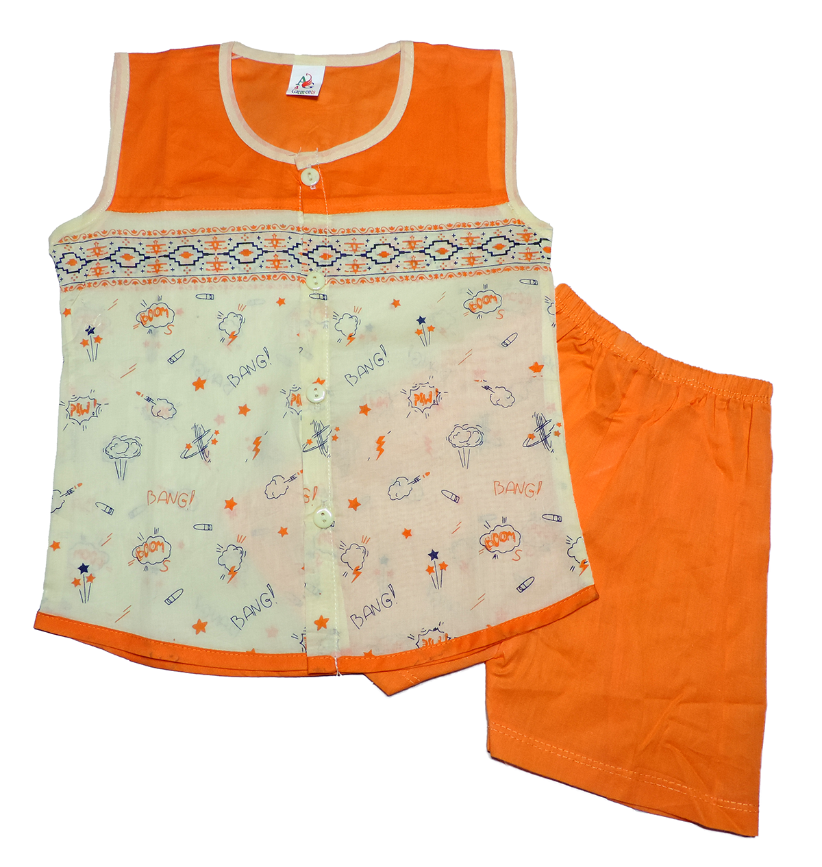 New Born Baby Stylish Sleeve less Cotton Fotua Cut Nima Soft Pleated Fabric